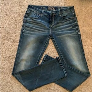 Buckle black straight leg jeans